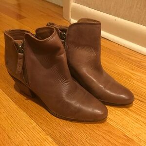 FRYE Short Leather Boots 7.5 Double Zip